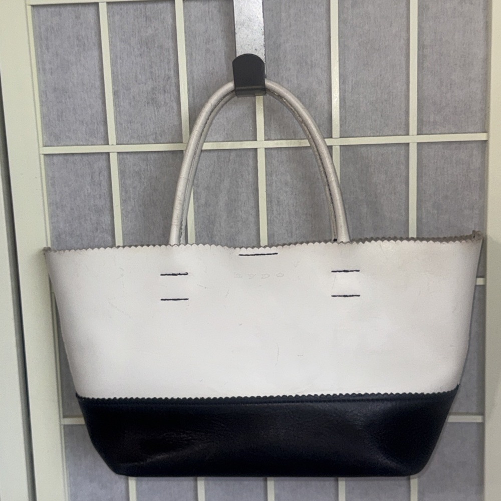 Vintage Y2K Hype Colorblock Mod Leather Box Tote Shoulder Bag Handbag Purse